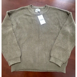 Revolve Stitches & Stripe ARMY GREEN Knit Pullover Thick Chunky Sweater Women L